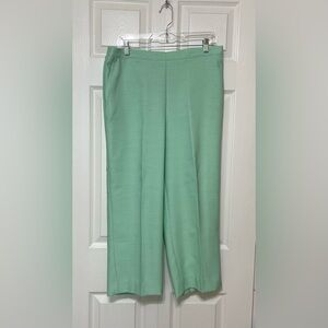 Alfred Dunner Green Wide-Leg Trousers